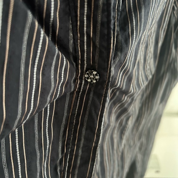 Y2K Old Navy Black Top with Pinstripes M - Picture 7 of 16